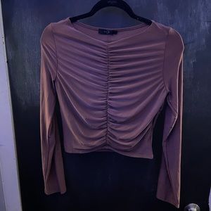 cropped ruched long sleeve